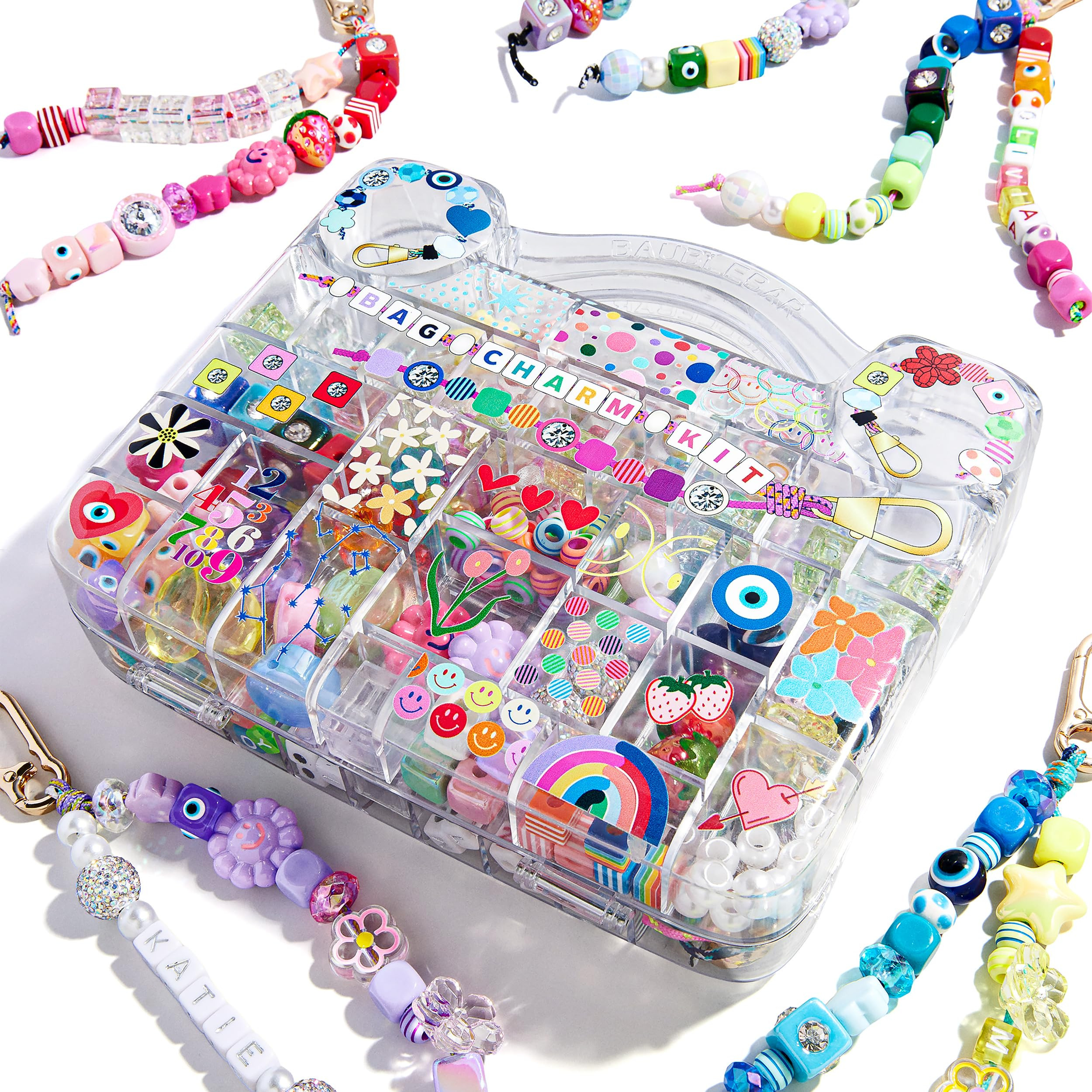 BaubleBar Ultimate Bag Charm Bead Kit - Set with 275 Beads, Keychains & Cords, Friendship Bracele... | Amazon (US)