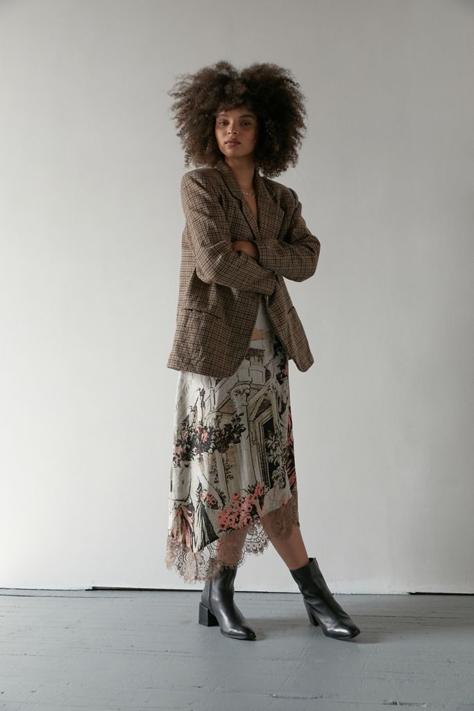 Urban Renewal Recycled Check Wool Oversized Blazer | Urban Outfitters (US and RoW)