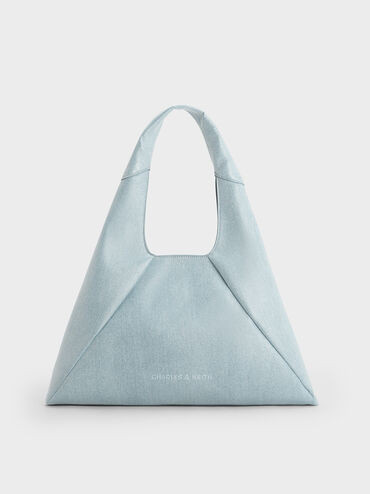 Blue Bosie Denim Slouchy Hobo Bag | CHARLES & KEITH | Charles & Keith US