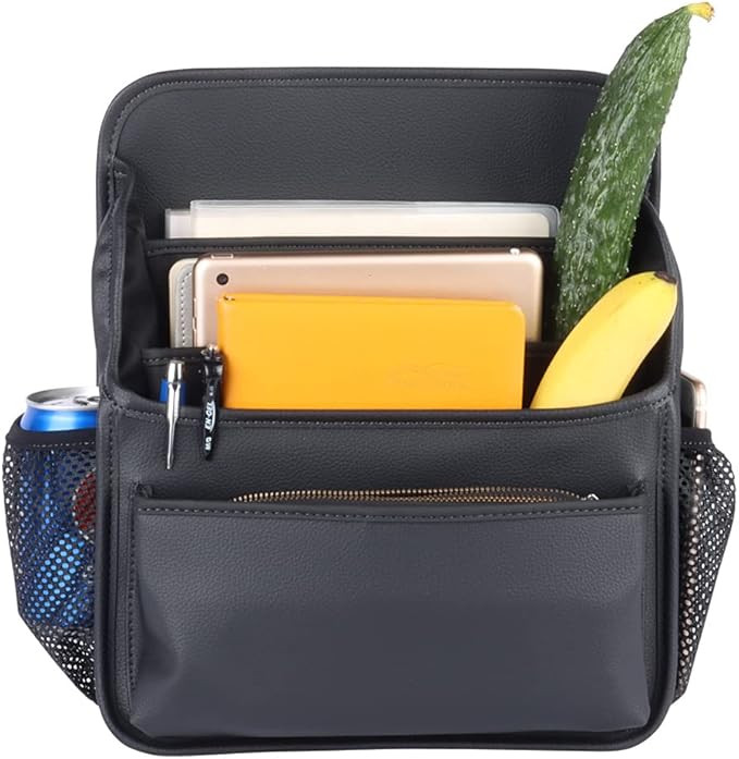 Viaviat Front Seat Organizer Car Upholstery Leather Passenger Seat Storage Bag Large Durable Car ... | Amazon (US)