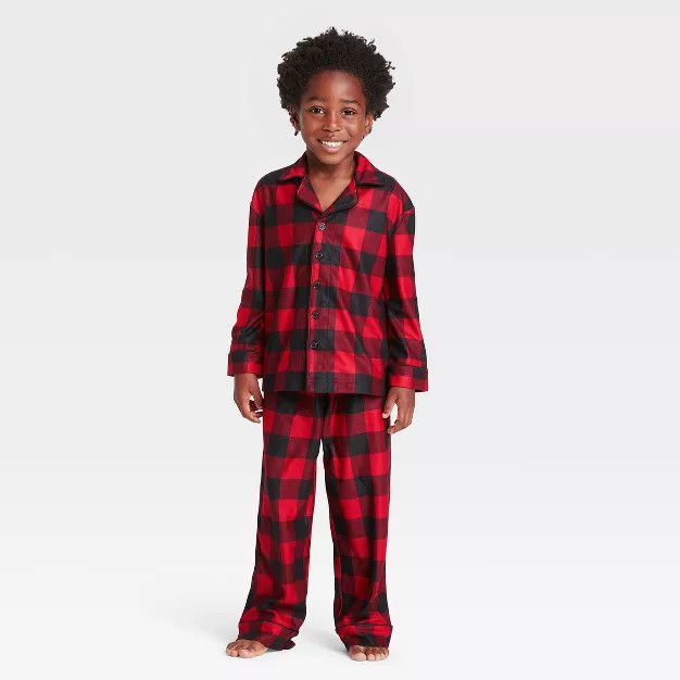 Toddler Holiday Buffalo Check Flannel Matching Family Pajama Set - Wondershop™ Red | Target