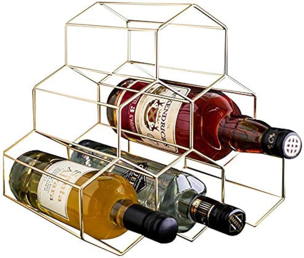 PENGKE Wine Rack Freestanding Wine Holder,6 Bottles Countertop Free-Stand Wine Storage Protector ... | Amazon (US)