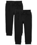 The Children's Place Baby Toddler Boys Active Fleece Jogger Pants, Black 2 Pack, 9-12 Months | Amazon (US)