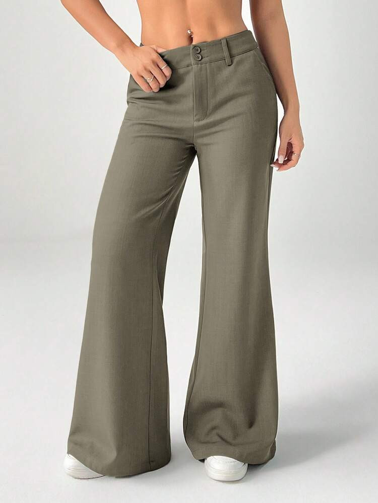 SHEIN PETITE New Style Autumn Winter Low-Waist Casual Personalized Suit Trousers,Cozy Fall And Winter Clothes For Women | SHEIN