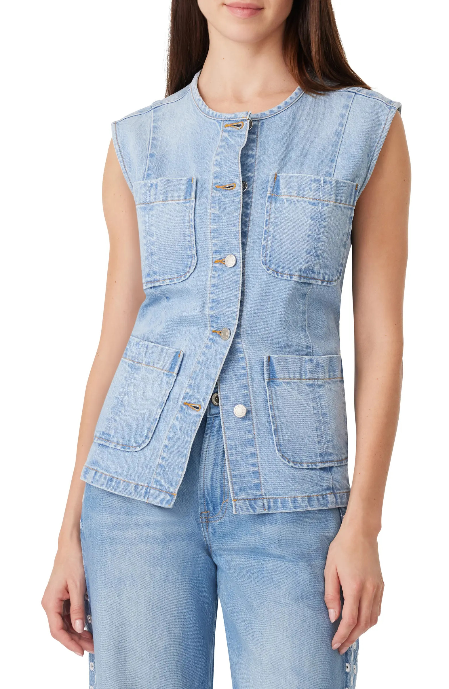 Habitual Collarless Denim Vest | Nordstromrack | Nordstrom Rack