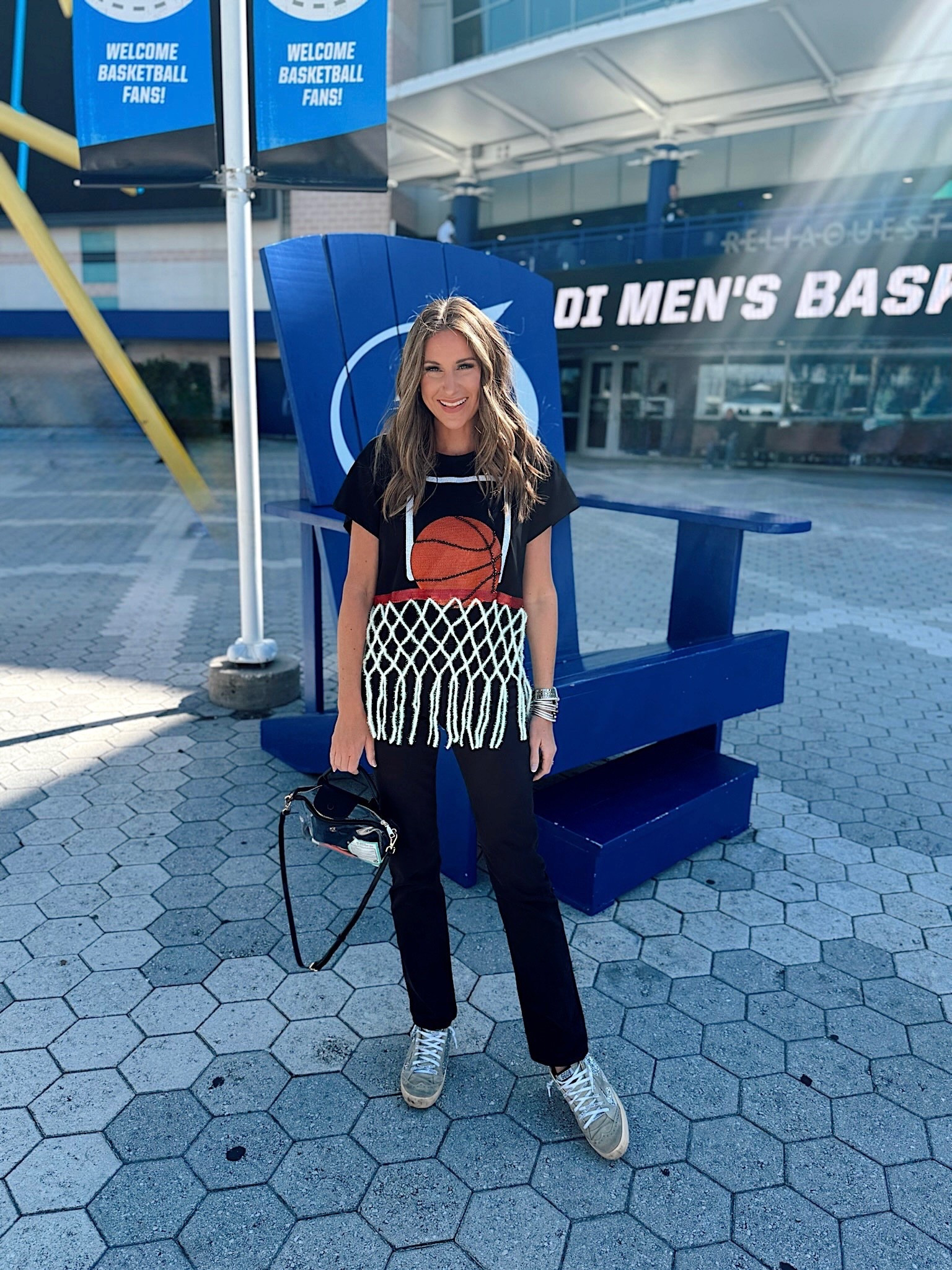 March Madness ootd! In a small top, size 26 jeans, sneakers and accessories - fits tts. 

#LTKgrwm #LTKootd #LTKSeasonal