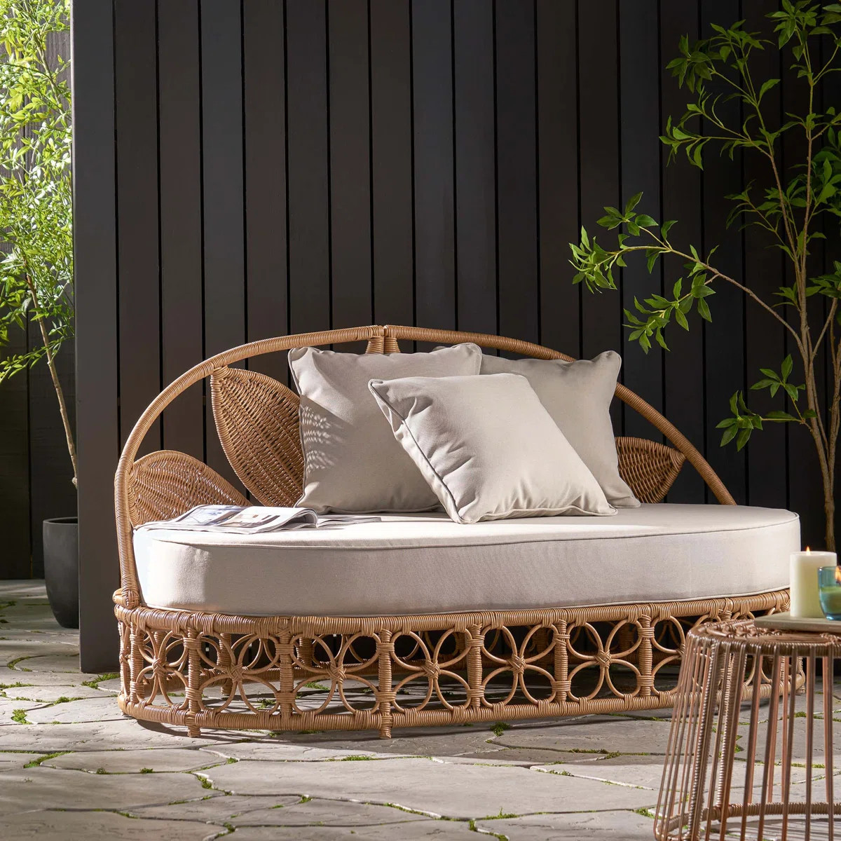 Atia 60'' Wide Wicker Patio Daybed with Cushions | Wayfair North America
