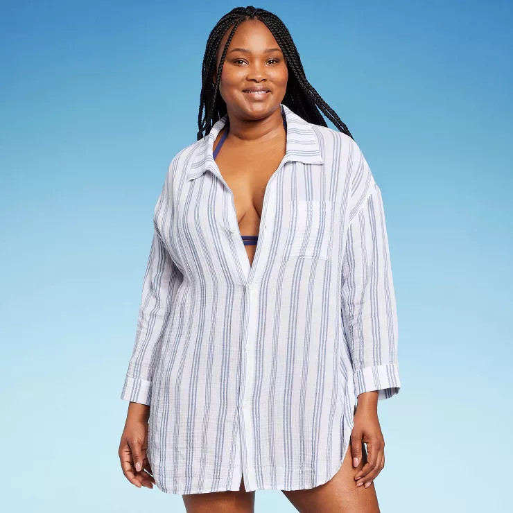 Women's Button-Up Cover Up Shirtdress - Kona Sol™ | Target