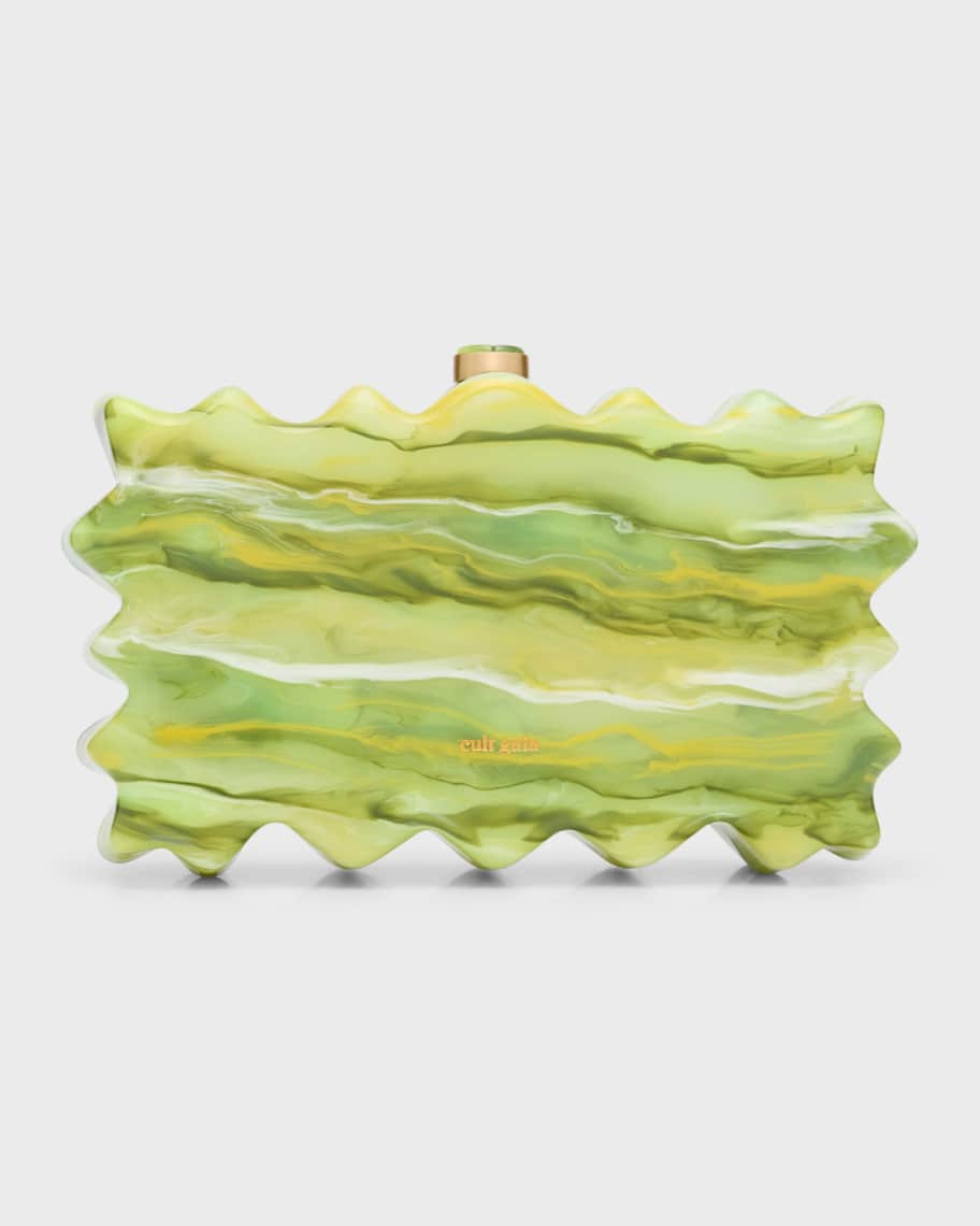 Cult Gaia Paloma Wavy Marble Clutch Bag | Neiman Marcus