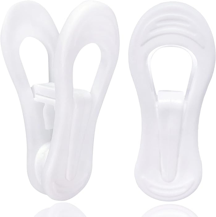 TOFIIGREM White Hanger Clips 50 Pack, Multi-Purpose Plastic Hangers Clips Perfect for Plastic Clo... | Amazon (US)