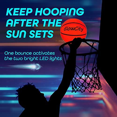 GlowCity Glow in The Dark Size 7 Basketball for Teen Boy - Glowing Red Basket Ball, Light Up LED ... | Amazon (US)