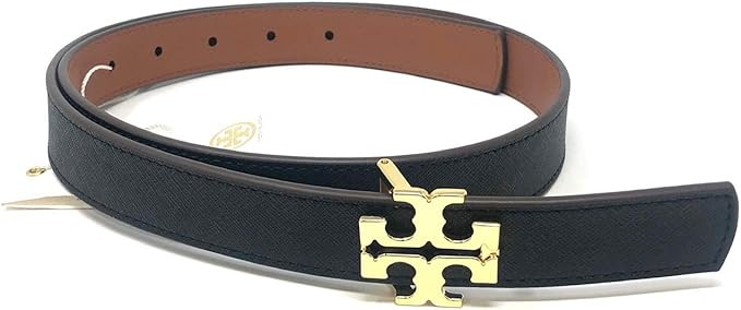 Tory Burch Women's Skinny 1" Width Reversible Logo Saffiano Leather Belt | Amazon (US)