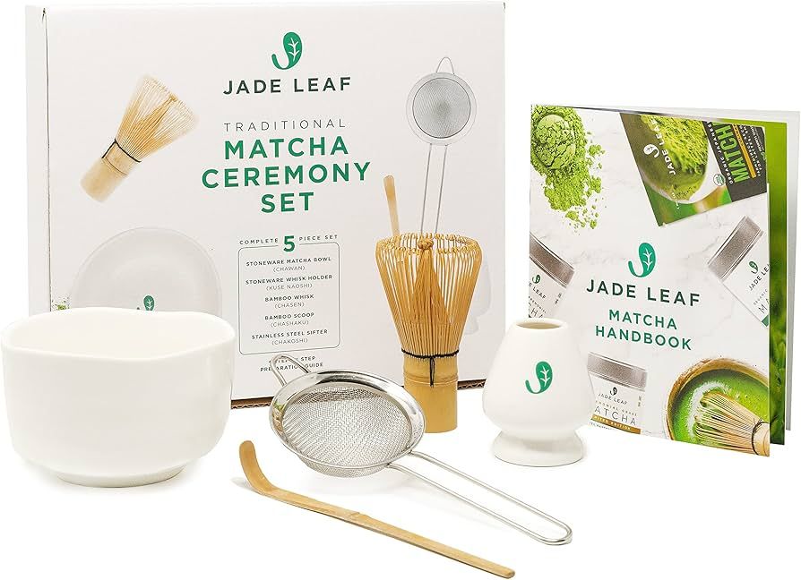 Jade Leaf - Complete Matcha Ceremony Set - Bamboo Matcha Whisk and Scoop, Stainless Steel Sifter,... | Amazon (US)