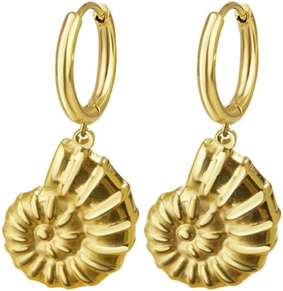 18K Gold Plated Hypoallergenic Starfish/Conch/Dolphin/Shell/Seahorse/Octopus Drop Dangle Earrings... | Amazon (US)