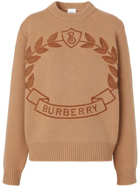 Burberry embroidered-logo Jumper - Farfetch | Farfetch Global