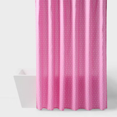 72"x72" Valentine's Day Mini Hearts Shower Curtain Pink - Room Essentials™ | Target
