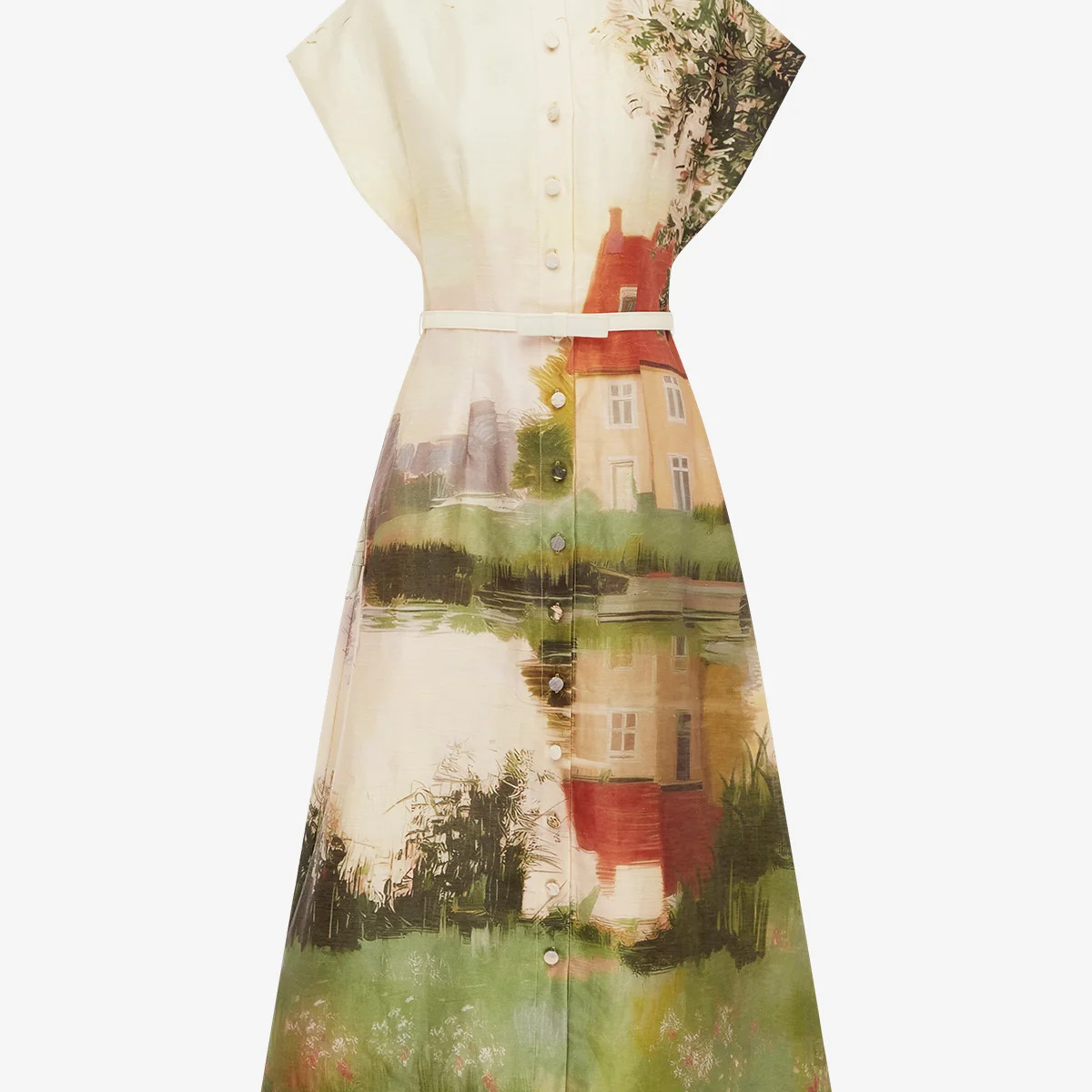 Aubrey Shirt Midi Dress - Serene Print | LEO LIN US