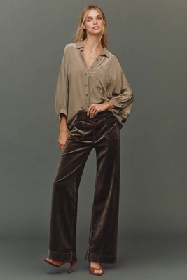 The Colette Full-Length Velvet Pants by Maeve | Anthropologie (US)