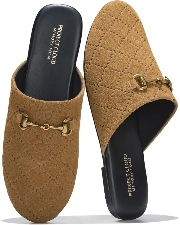 Project Cloud 100% Genuine Leather Flats for Women - Womens Mules (Cassidy) | Horse Bit Mules for... | Amazon (US)