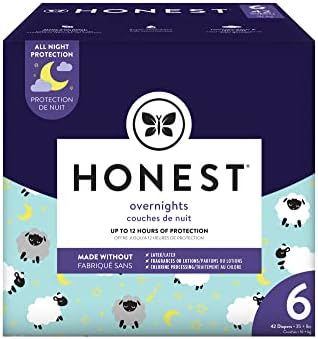 Amazon.com: The Honest Company Overnight Diapers, Sleepy Sheep, Size 6, 42 Count Club Box | Amazon (US)