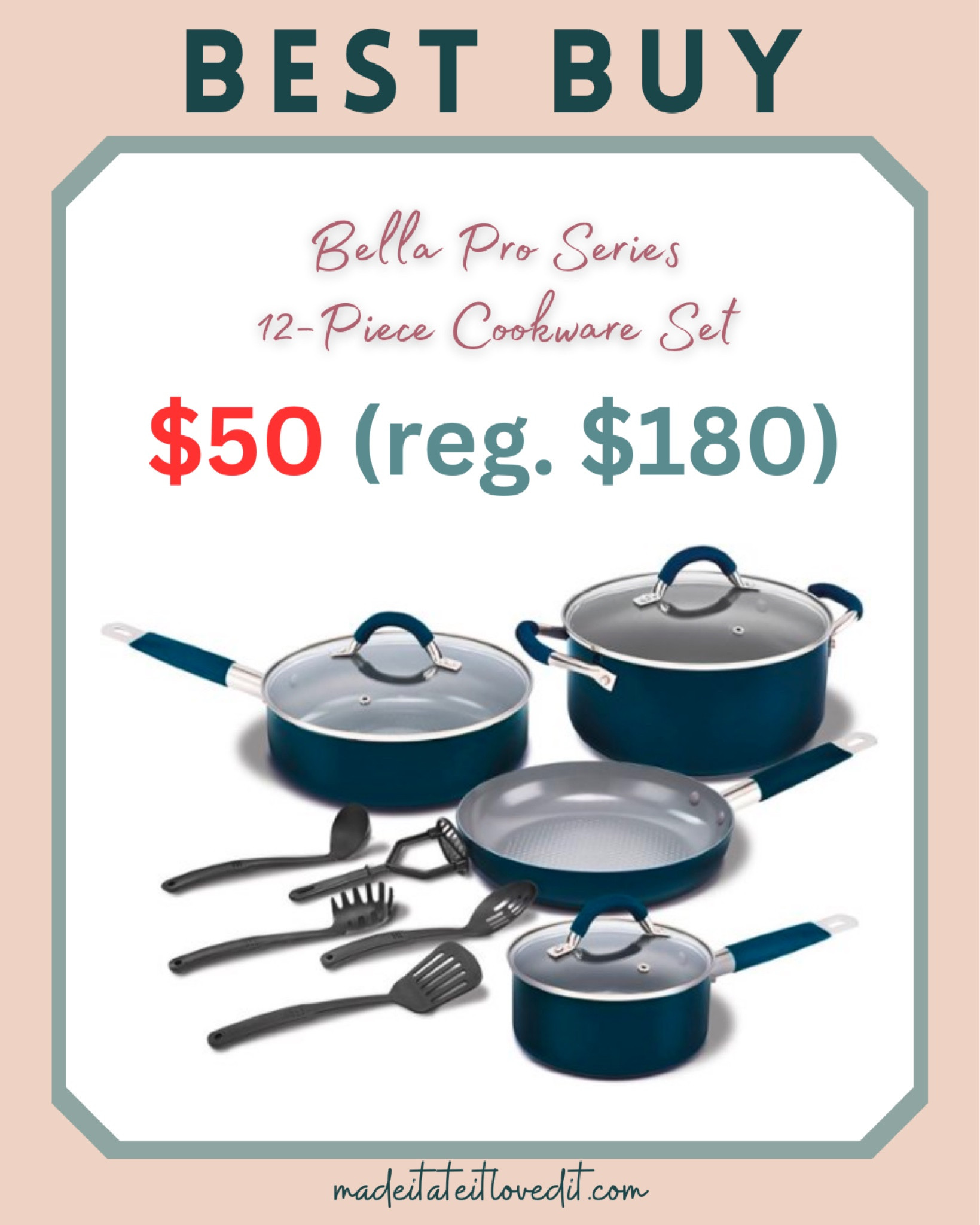 bella pro series, 12-piece cookware set (90141)