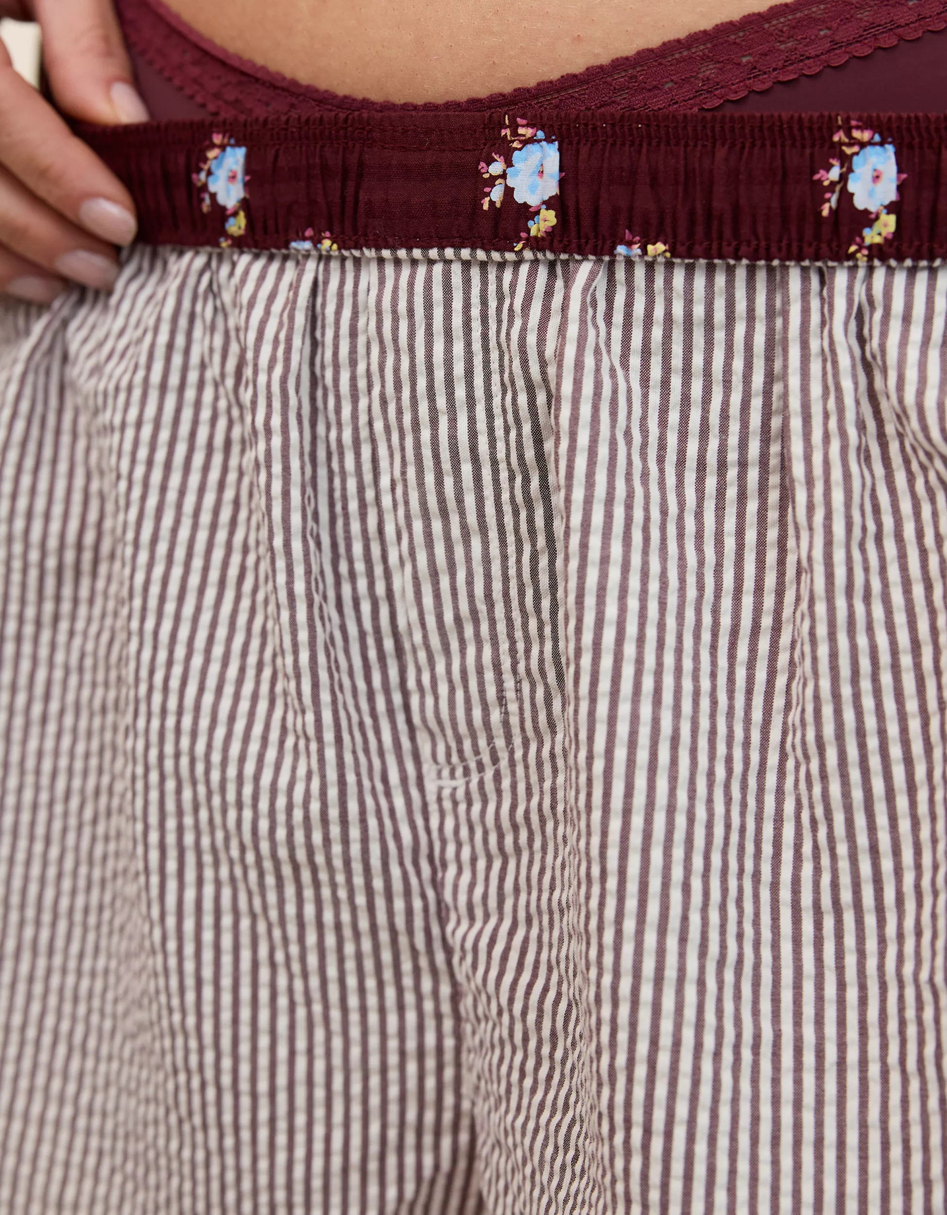 OVERSLEPT by Aerie Around Town Seersucker Boxer | Aerie
