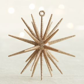 Gold Glitter 3D Star Ornament | Crate & Barrel