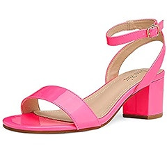 DREAM PAIRS Women's Open Toe Ankle Strap Low Block Chunky Heels Sandals Party Dress Pumps Shoes | Amazon (US)