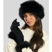 Faux Fur Black Hat And Glove Set South Beach New Look | New Look (UK)