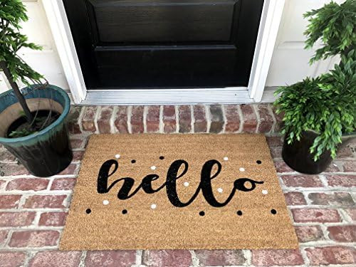 New Natural Coir Non Slip Hello Floor Entrance Door Mat (18" W X 30" L) | Amazon (US)