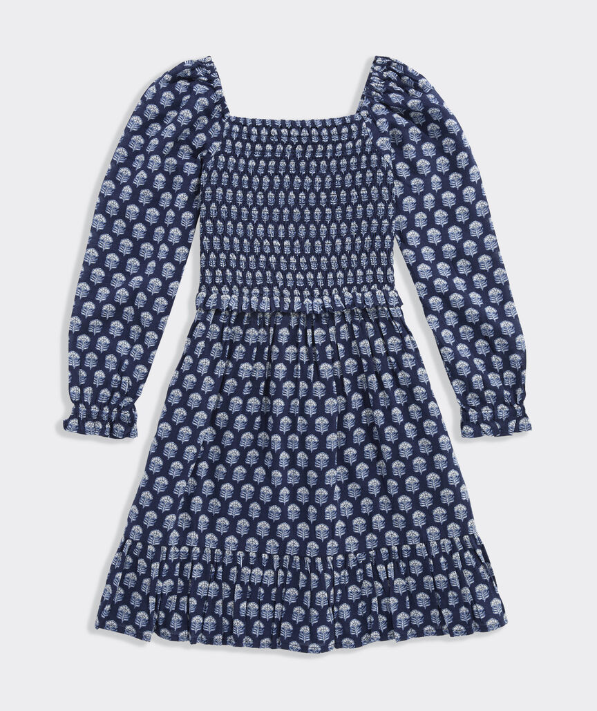 Girls' Smocked Long-Sleeve Dress | vineyard vines