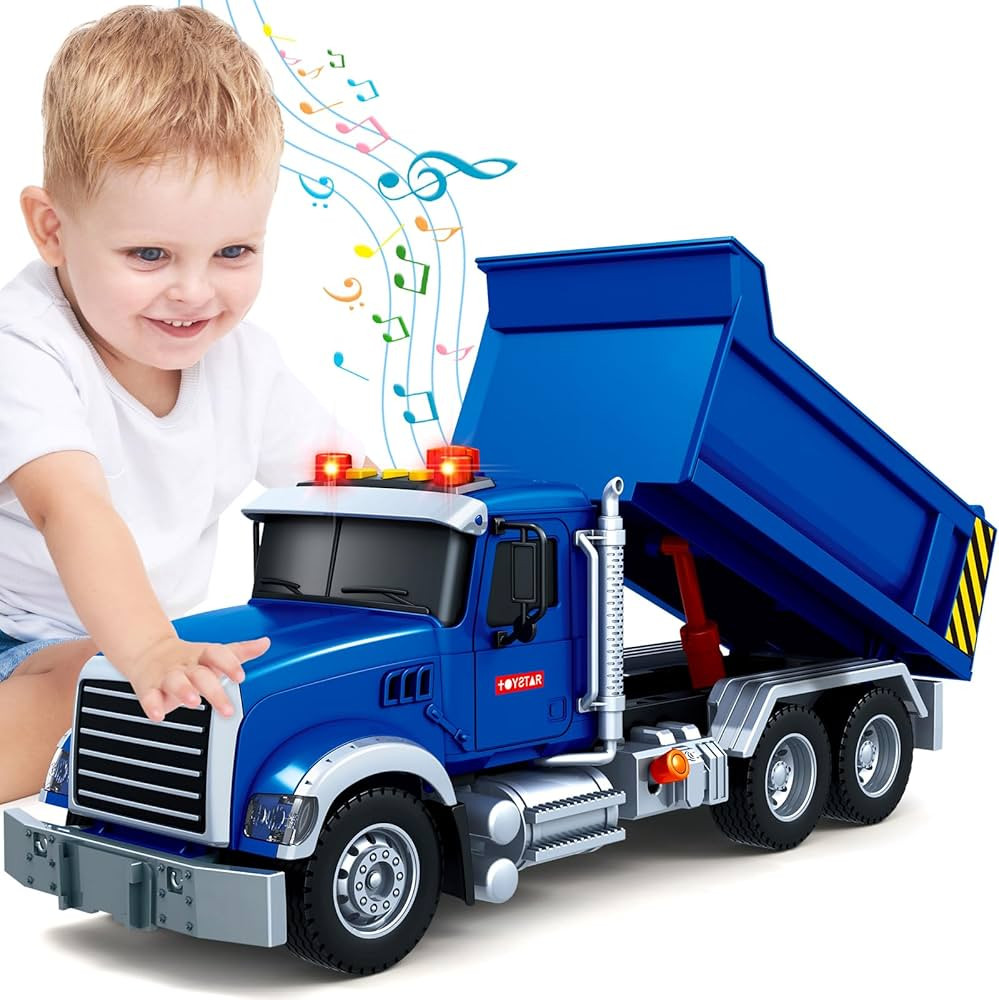 Kids Toys for 3 4 5 6 7 8 Years Old Boys, Large Dump Truck Toy with Lights, Sounds, Blue Toddler ... | Amazon (US)