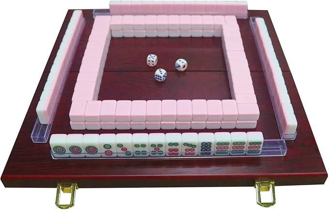 Miniature Chinese Mahjong Game Set with Foldable Table 144 Mini-Tiles, Case, and Accessories, Tra... | Amazon (US)