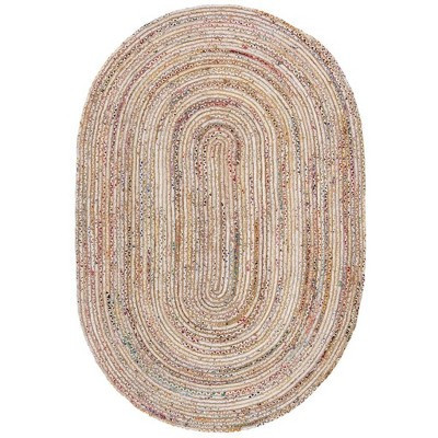 Cape Cod CAP202 Woven Indoor Area Rug - Beige/Multi - 5'x8' Oval - Safavieh | Target