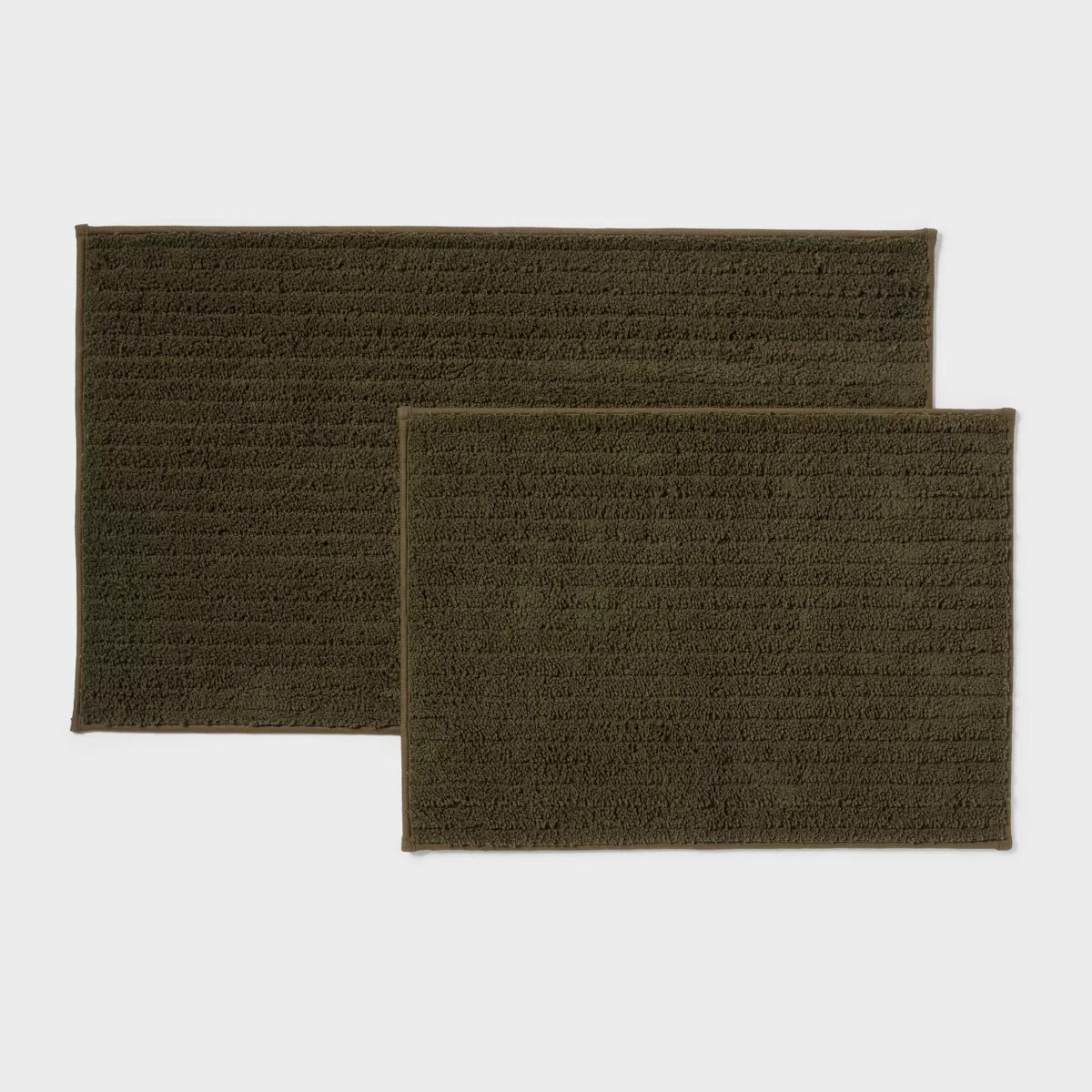 2pk Quick Dry Bath Rug Set Dark Olive Green - Threshold™ | Target