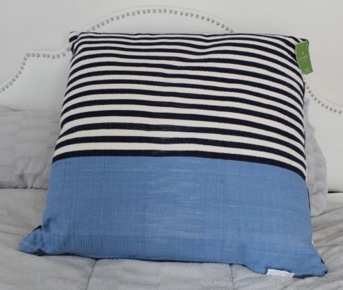 KATE SPADE NAVY BLUE DOUBLE STRIPED 32X32 DECORATIVE FLOOR THROW ZIP XXL PILLOW | eBay | eBay US