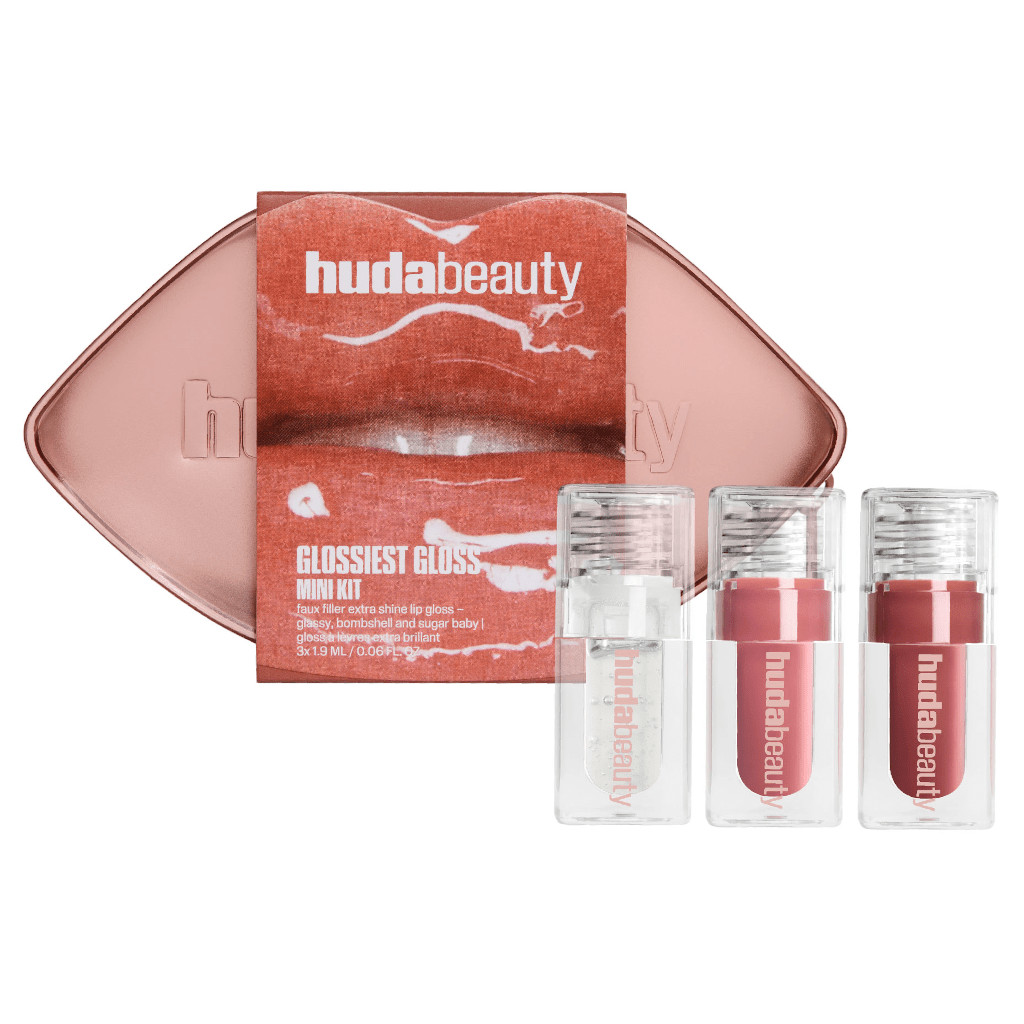Huda Beauty Mini Gloss Trio (GLASSY | BOMBSHELL | SUGAR BABY) | Adore Beauty (ANZ)