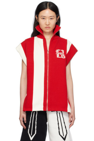 Red & White Stripe Vest | SSENSE