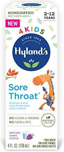 Hyland's Kids Sore Throat Relief for Children Ages 2+ Cold Medicine Natural Flavor, Grape, 4 Fl O... | Amazon (US)