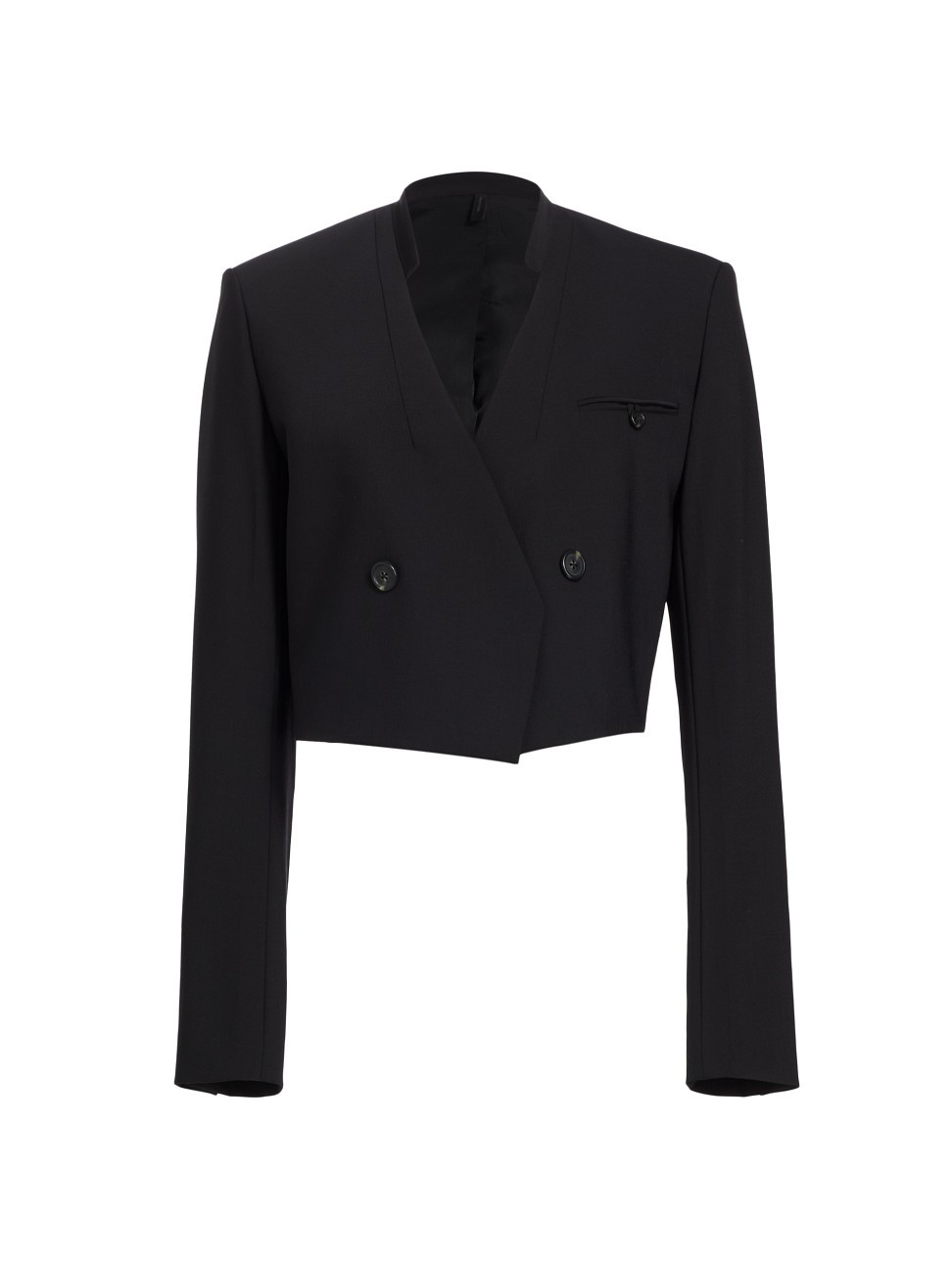 Women's Wool-Blend Cropped Blazer - Black - Size 8 | Saks Fifth Avenue