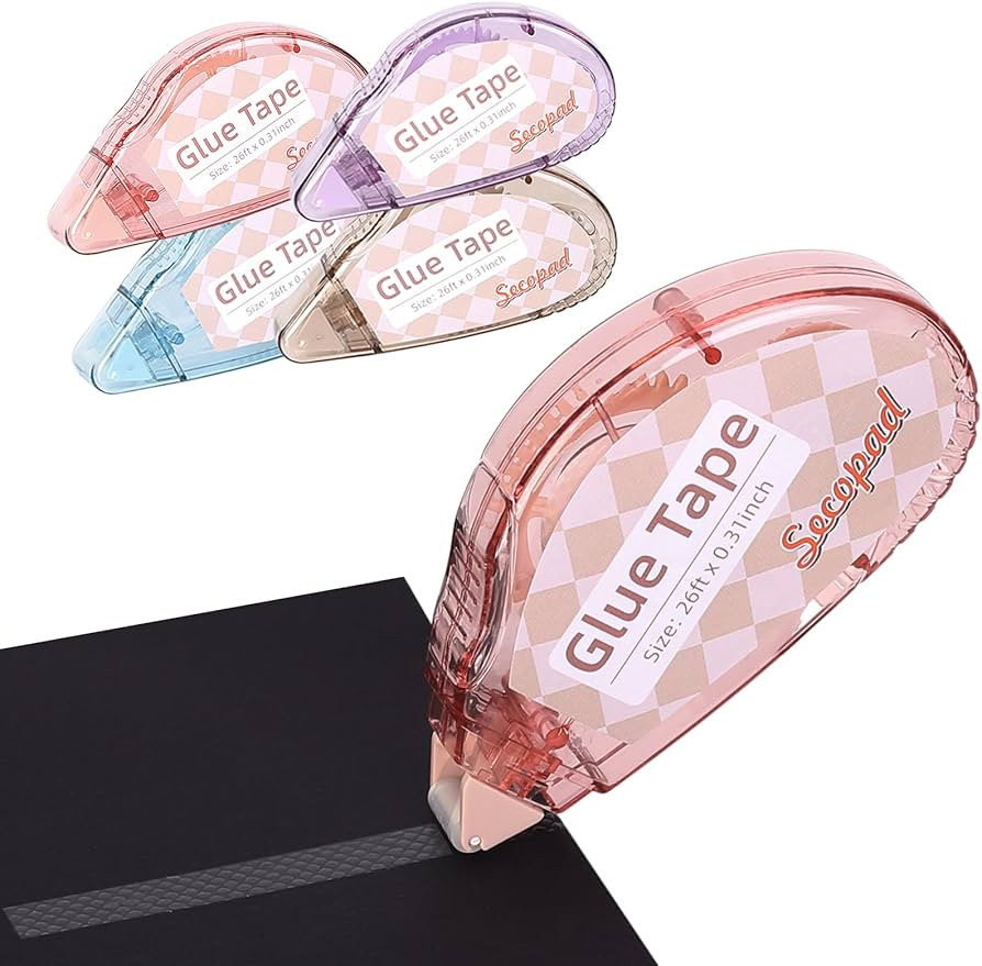 Scrapbook Tape, 4 Pack Double Sided Tape Roller for Crafts, Adhesive Glue Runner Scrapbooking Sup... | Amazon (US)