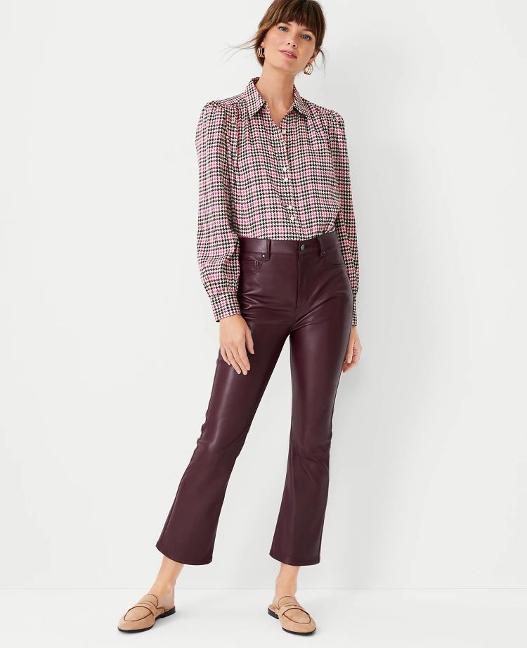 The Petite Faux Leather Boot Crop Pant | Ann Taylor (US)