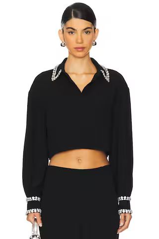 Cinq a Sept Cropped Juneve Top in Black from Revolve.com | Revolve Clothing (Global)