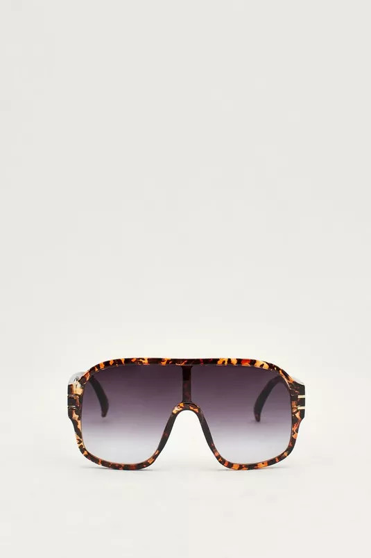 Oversized Tortoiseshell Guarded Sunglasses | Nasty Gal (US)