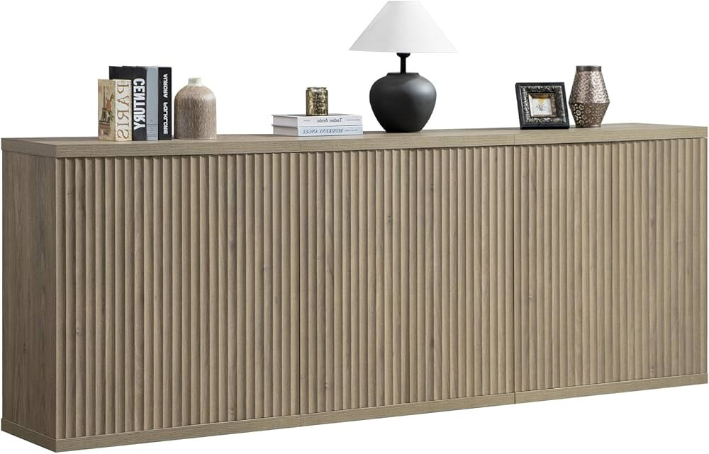 SICOTAS Buffet Cabinet with Storage Accent Sideboard Modern Credenza with Doors & Shelves Fluted ... | Amazon (US)