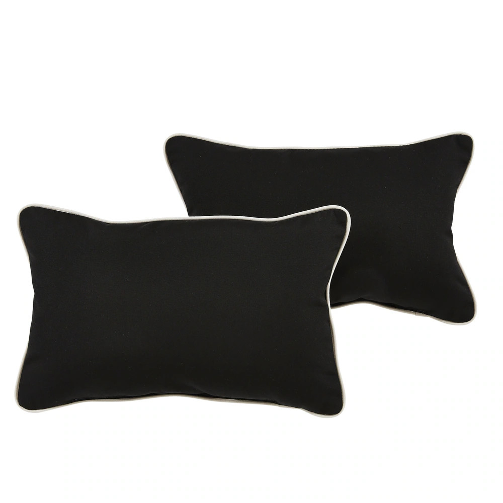 Sunbrella Canvas Black/ Canvas Natural Indoor/ Outdoor Pillows (Set) | Overstock