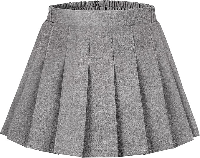 Auranso Girls Pleated Skirt Kids Tennis Elastic Waist Uniform Plaid Skirt 4-14 Y | Amazon (US)