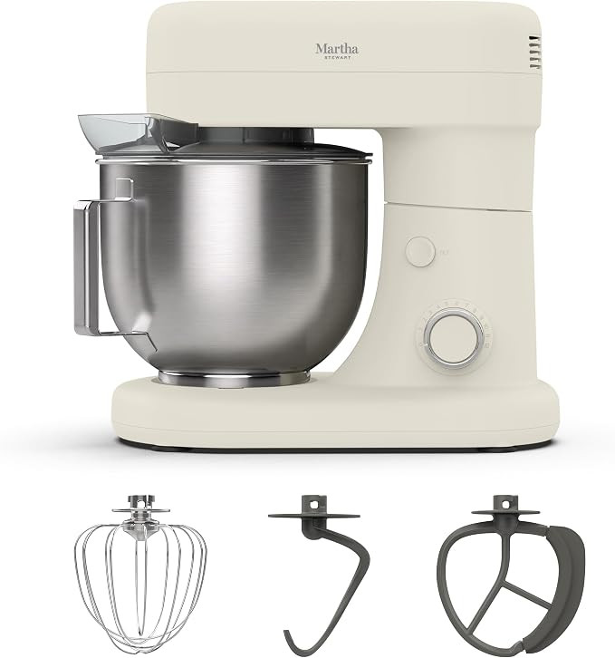Martha Stewart 5.3Qt Stand Mixer, 12-Speed Tilt-Head Electric Kitchen Mixer with Stainless Steel ... | Amazon (US)