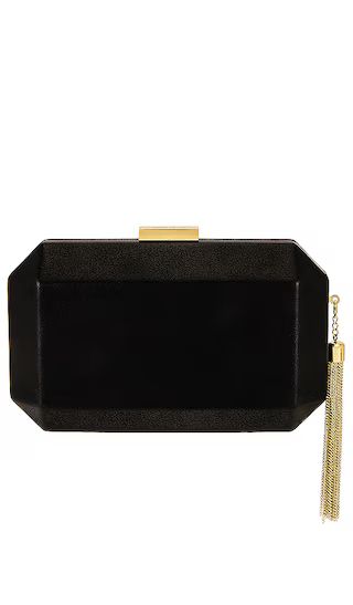 Lia Facetted Clutch With Tassel in Black | Revolve Clothing (Global)