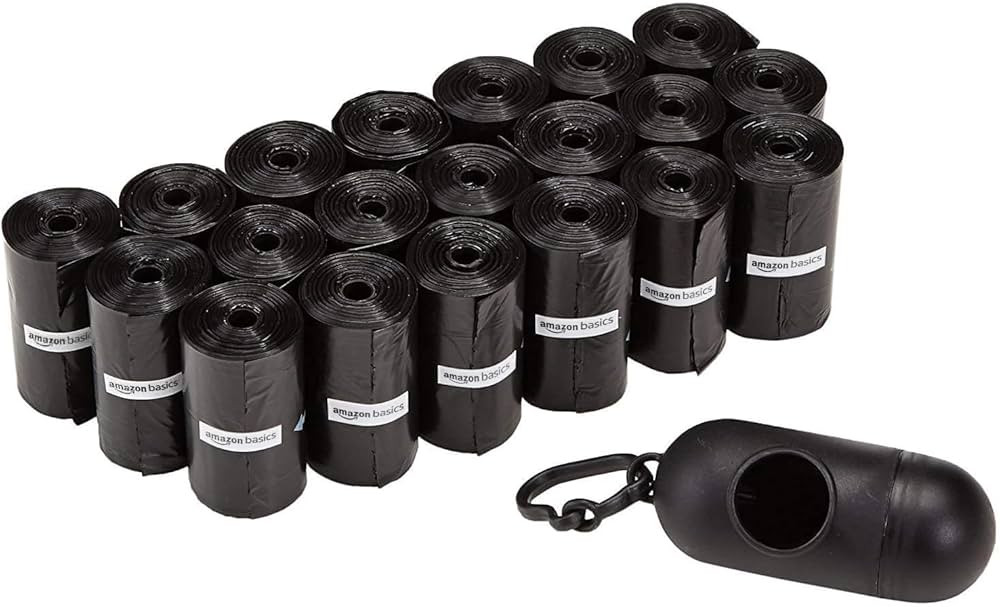 Amazon Basics Dog Poop Leak Proof Bags With Dispenser and Leash Clip, Unscented, 300 Count, 20 Pa... | Amazon (US)